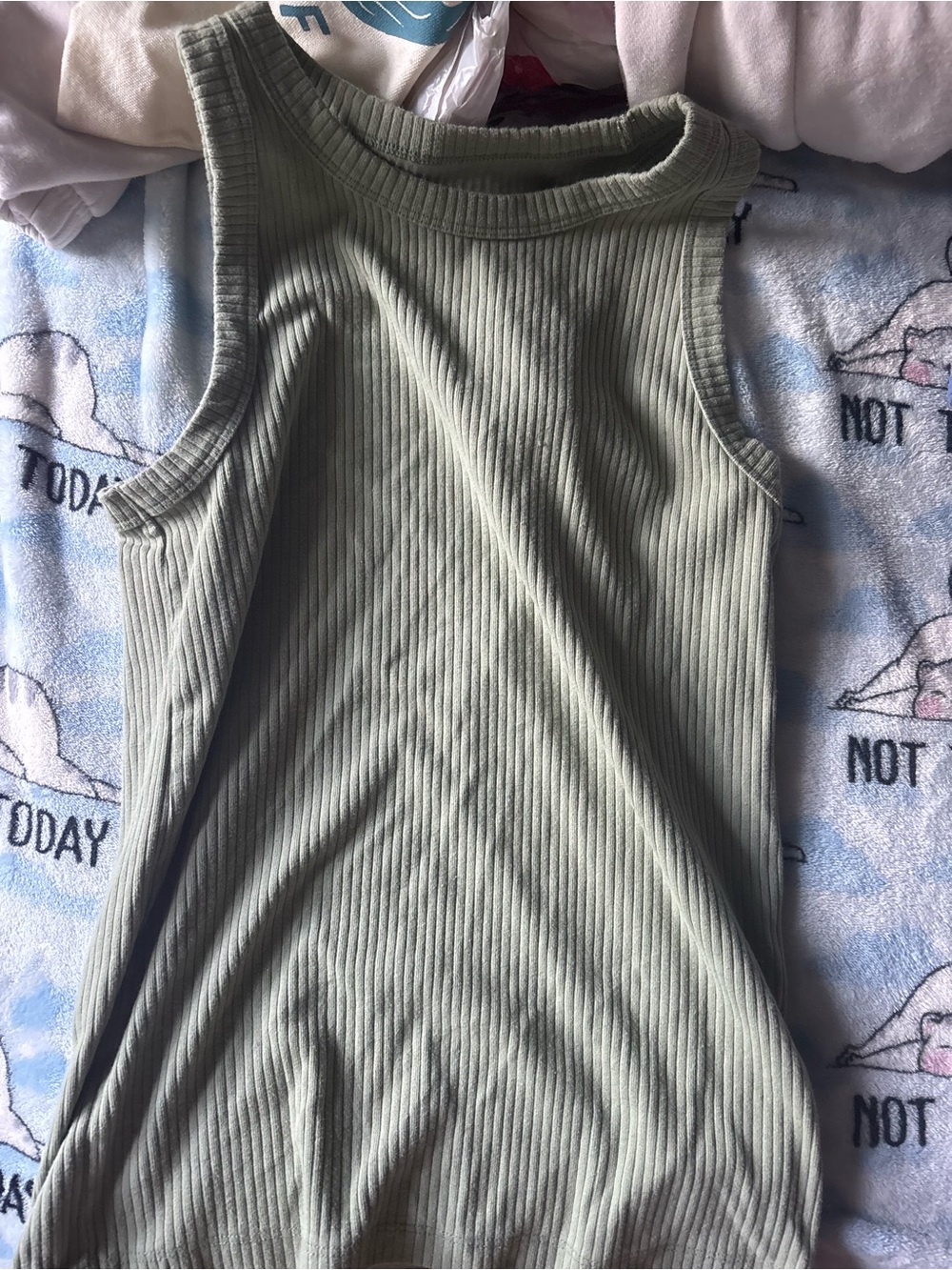 GAP Ribbed Tank Top Sage Green